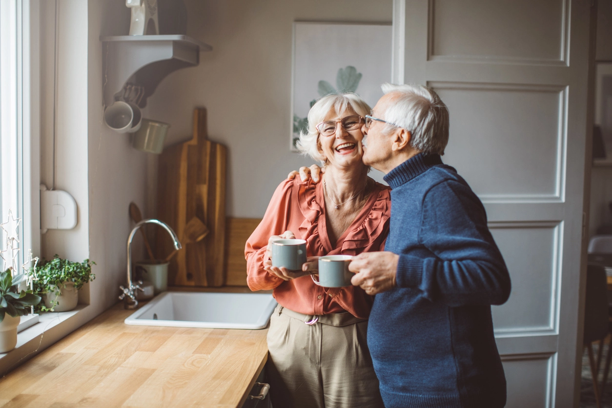 Senior Couple drinking coffee