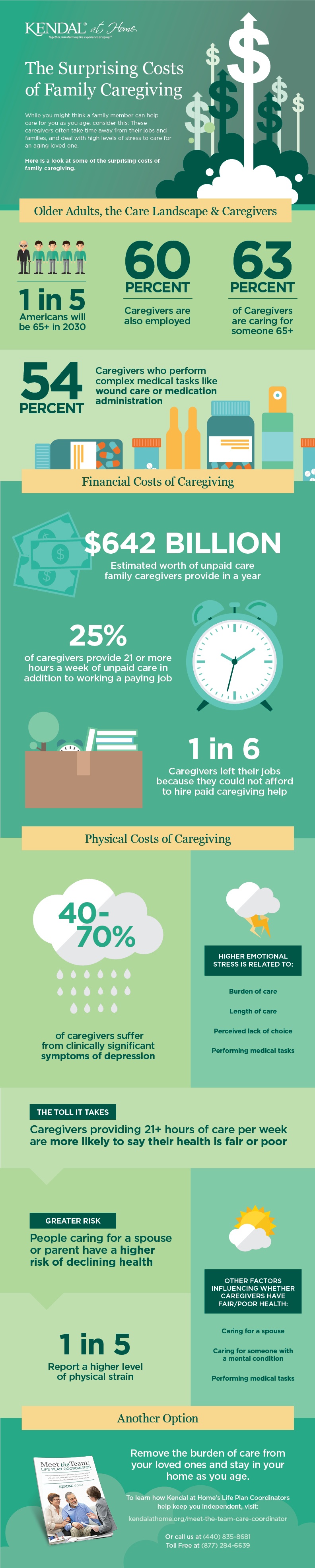 Infographic The Surprising Costs of Family Caregiving Kendal at Home